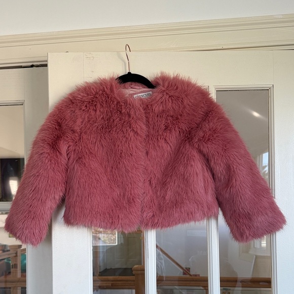 Crewcuts Kids Faux Fur Jacket - Rose - Picture 2 of 6